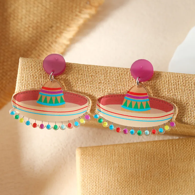 Hawaiian Vacation Animal Tassel Arylic Drop Earrings