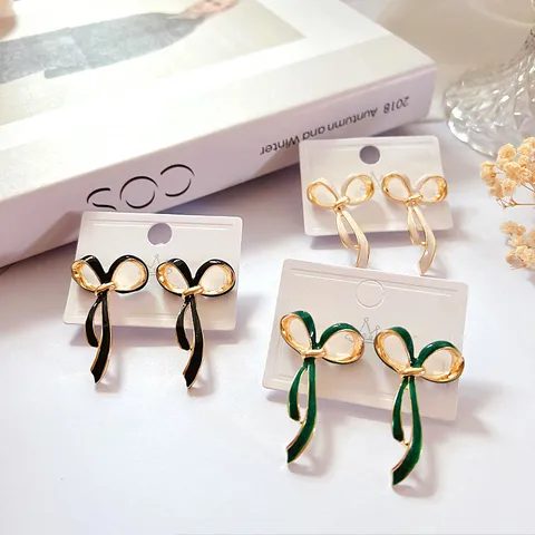 Elegant bow knot ear studs