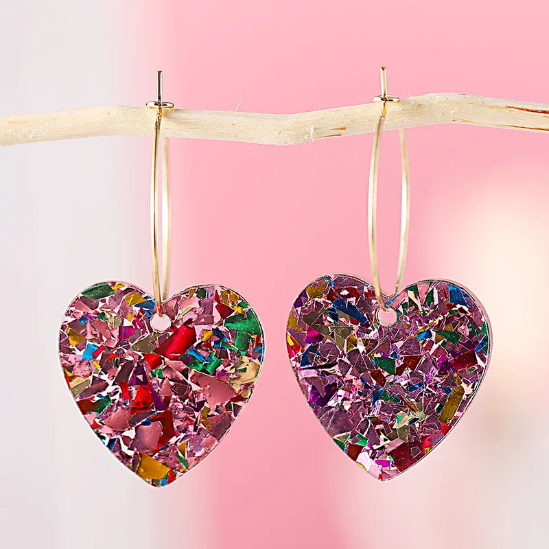 Cute Retro Sweet Heart Shape Arylic Earrings