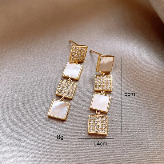 Classic Style Solid Color Alloy Drop Earrings
