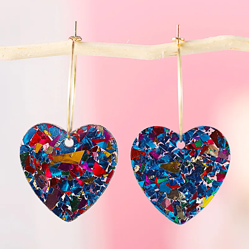 Cute Retro Sweet Heart Shape Arylic Earrings