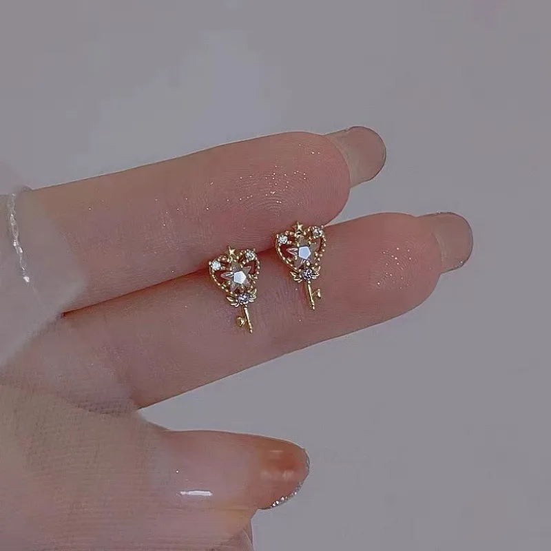 Pink Magic Wand Earrings For Women Unique Design Sweet Heart-shaped Jewelry Accessories Suitable For Dates And Travel