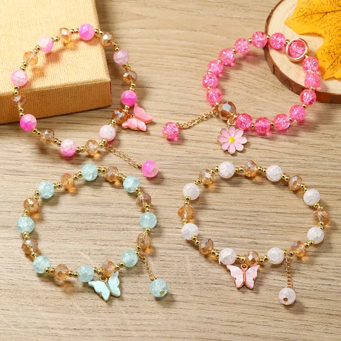 flower/butterfly beaded bracelet