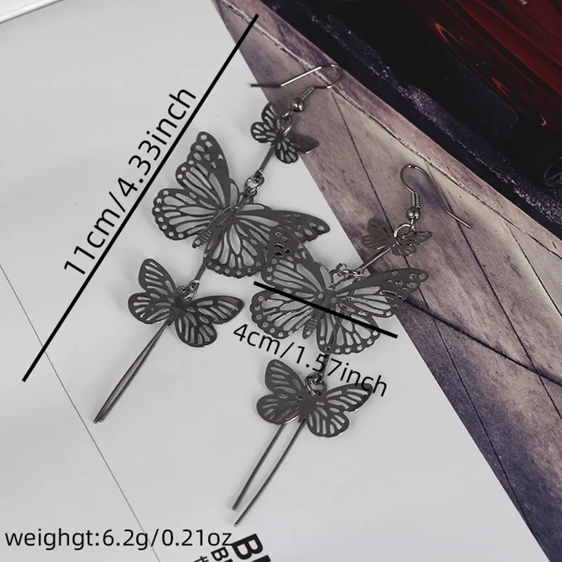 Vintage Style Butterfly Alloy Drop Earrings
