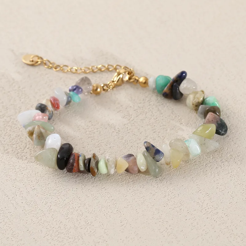Vacation Irregular Geometric 304 Stainless Steel Stone Gravel Beaded Chain Beaded Bracelets