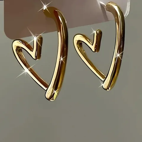 304 Stainless Steel Heart Shape Long-Lasting Plated Golden Plated Wedding Sexy Pastoral Earrings