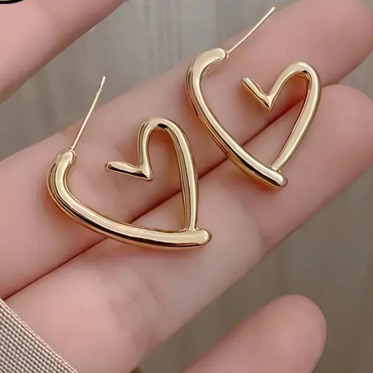 304 Stainless Steel Heart Shape Long-Lasting Plated Golden Plated Wedding Sexy Pastoral Earrings