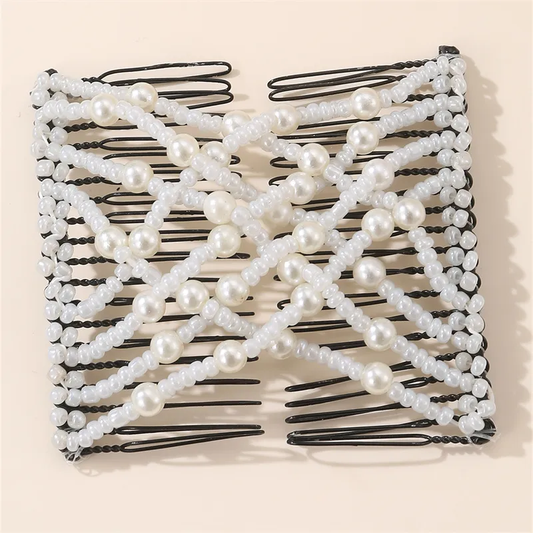artificial pearl plastic resin beaded insert comb