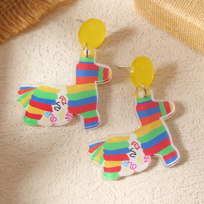 Hawaiian Vacation Animal Tassel Arylic Drop Earrings