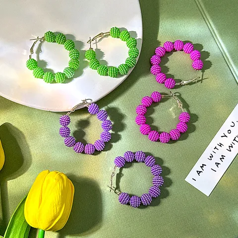 Geometric hoop earring