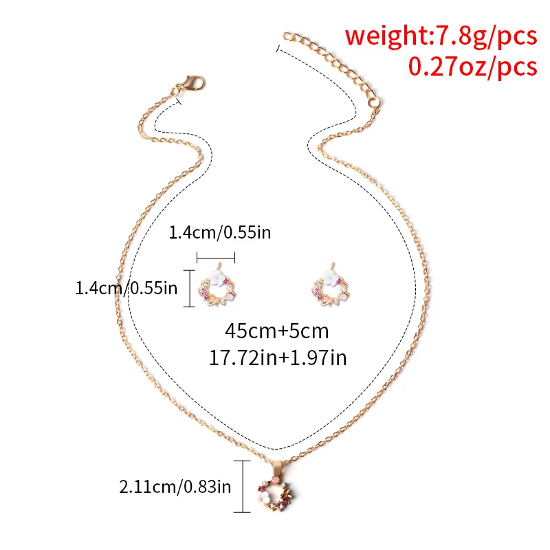 Simple Style Classic Style Shiny Flower Alloy Rhinestone Women's Earrings Necklace