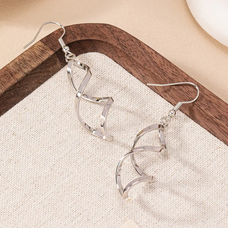 Simple style classic style solid color iron drop earring