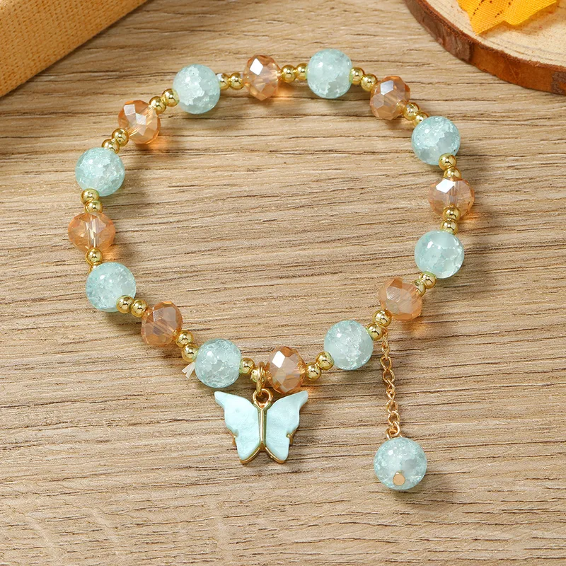 flower/butterfly beaded bracelet