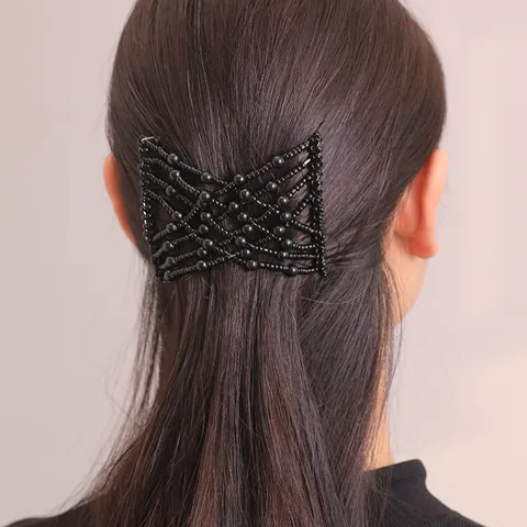 artificial pearl plastic resin beaded insert comb