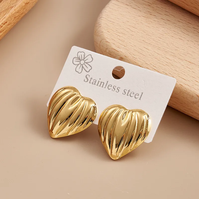 Heart Shaped Earrings  Style Stainless Steel  Casual Design